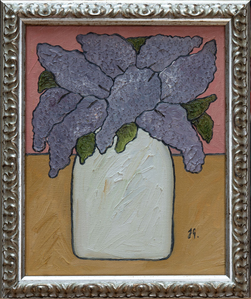 Lilac In White Vase image