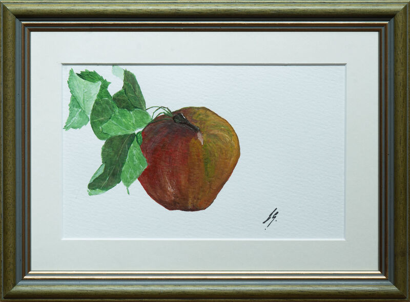 Red & Green Apple With Leafs (Small) image